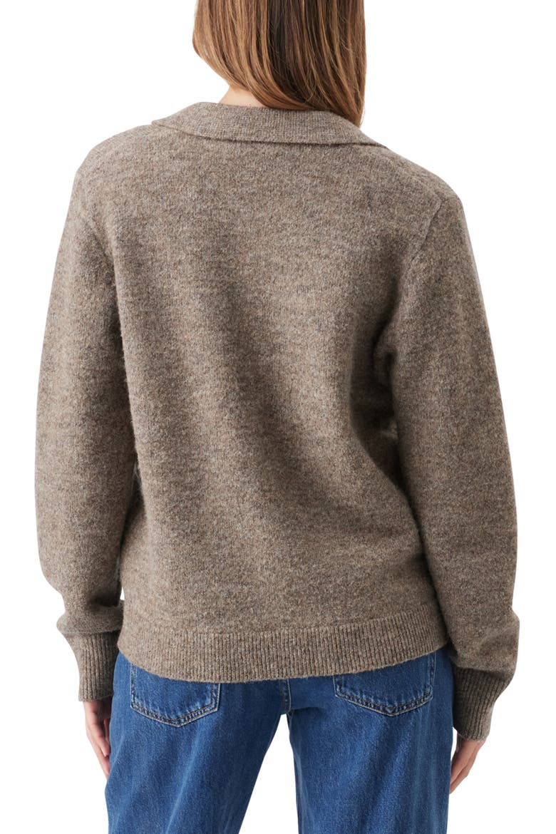 Brodie Collared Button Down Maternity Sweater Cardigan, Alternate, color, Truffle