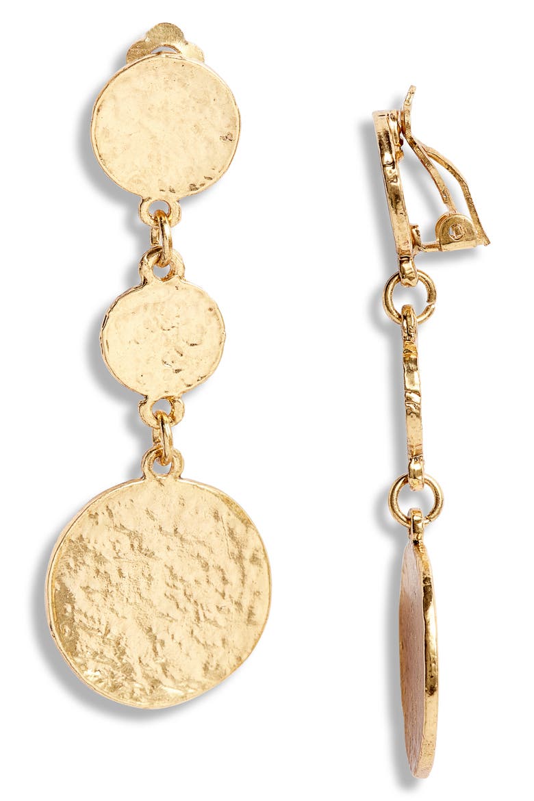 Linear Drop Earrings, Main, color, GOLD