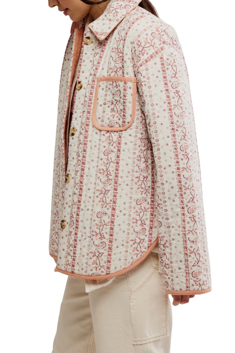 Alexie Print Boxy Quilted Jacket, Alternate, color, IVORY