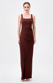 Bariano Dira Square Neck Gown