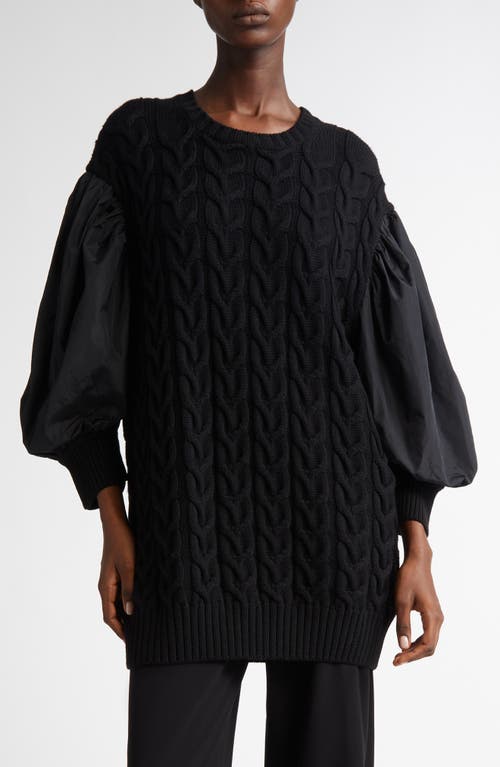 Max Mara Ancella Oversize Mixed Media Sweater In Black