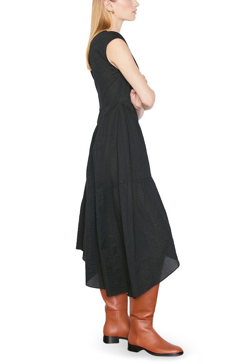 Gathered Seam Midi Dress, Alternate, color, NOIR