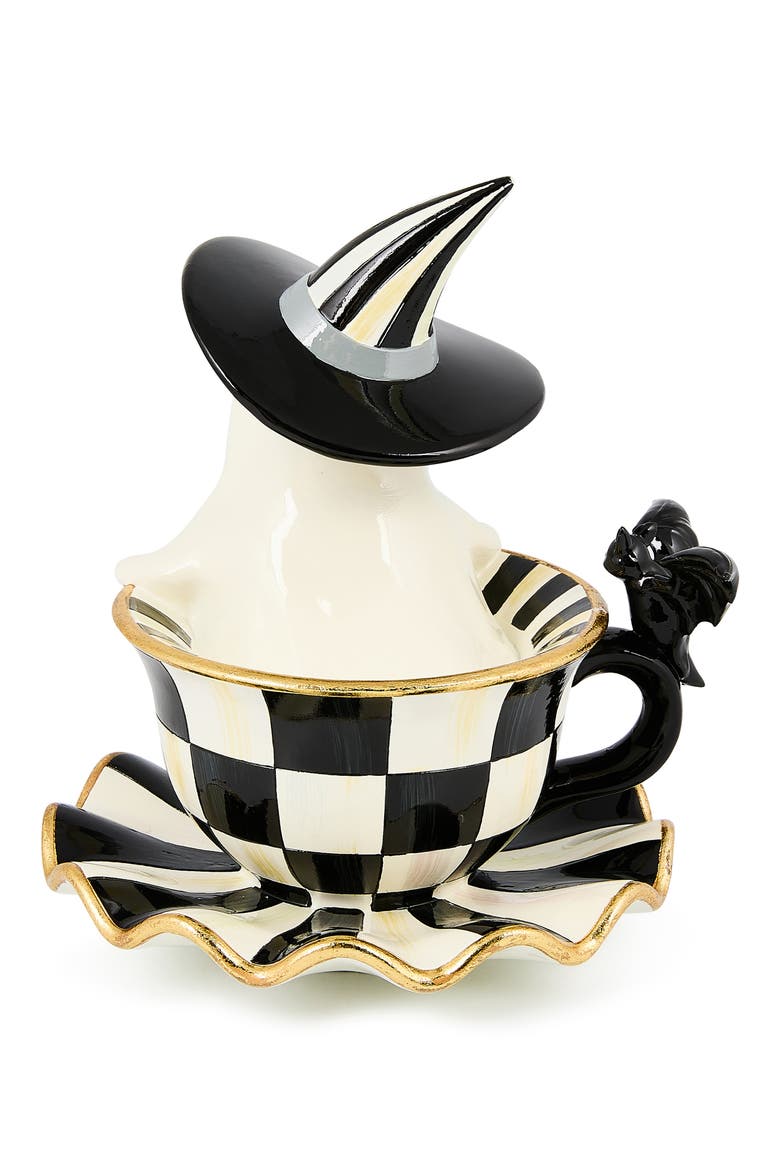 Courtly Check Teacup Ghost Decor, Alternate, color, COURTLY
