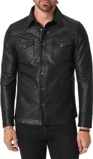 John Varvatos Sage Leather Shirt Jacket