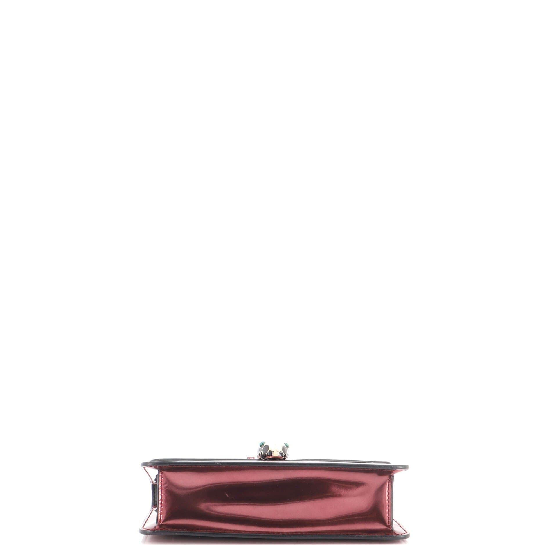 Serpenti Forever Shoulder Bag Metallic Leather Small, Alternate, color, Burgundy