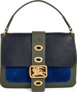 Burberry Small Rider Colorblock Leather Top Handle Bag