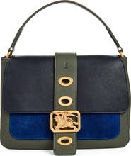 Burberry Small Rider Colorblock Leather Top Handle Bag