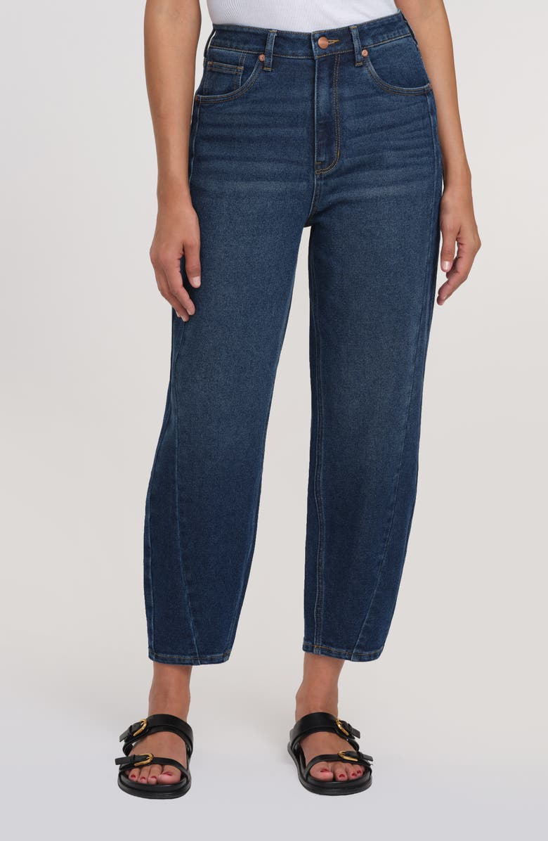 Sanctuary Denim Barrel Seam Detail Jeans, Main, color, Dark Wash