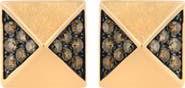 Haus of Brilliance 14K Rose Gold 1/4 Ct Brown Diamond Pyramid Stud Earring
