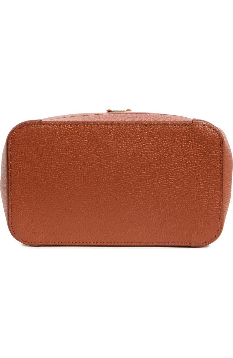 VALENTINO BY MARIO VALENTINO Callie Medallion VLOGO Leather Bucket Bag, Alternate, color, Whiskey