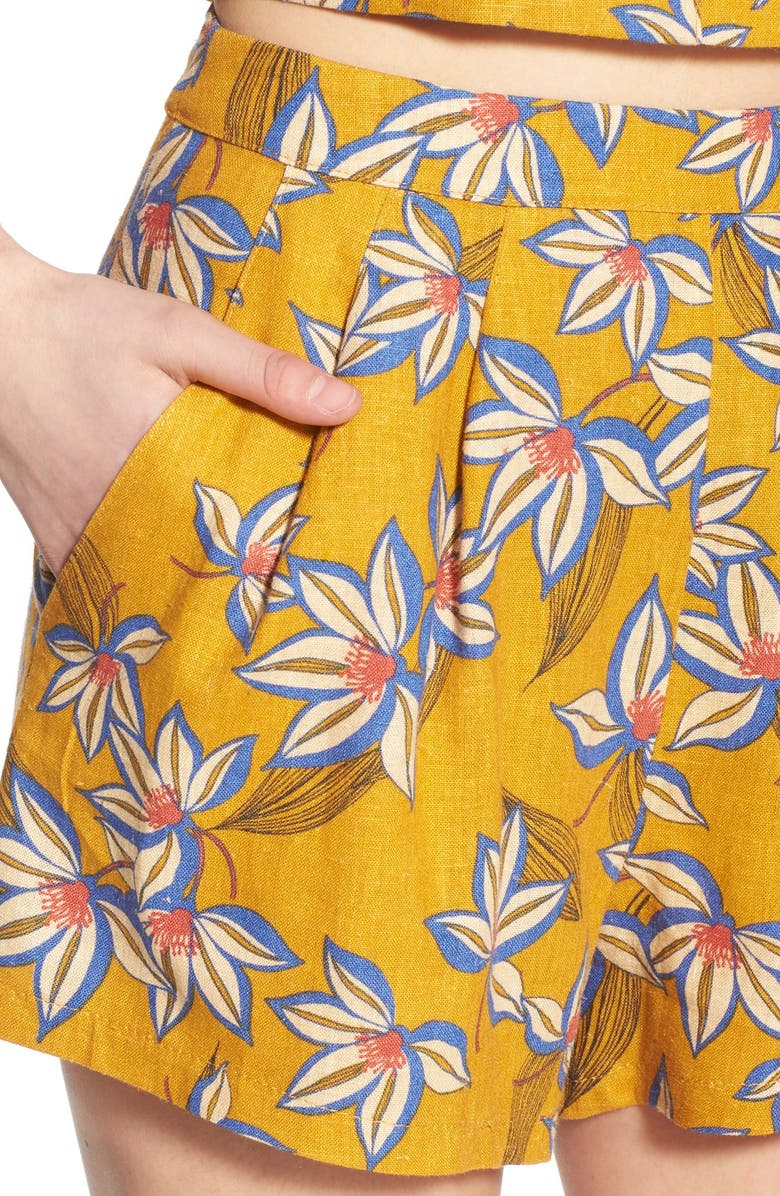 All in Favor Print Pleated Shorts, Alternate, color, 