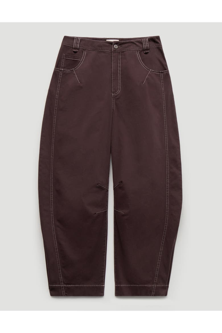 Bryce Seam Detail Barrel Leg Trousers, Alternate, color, Dark Merlot Red