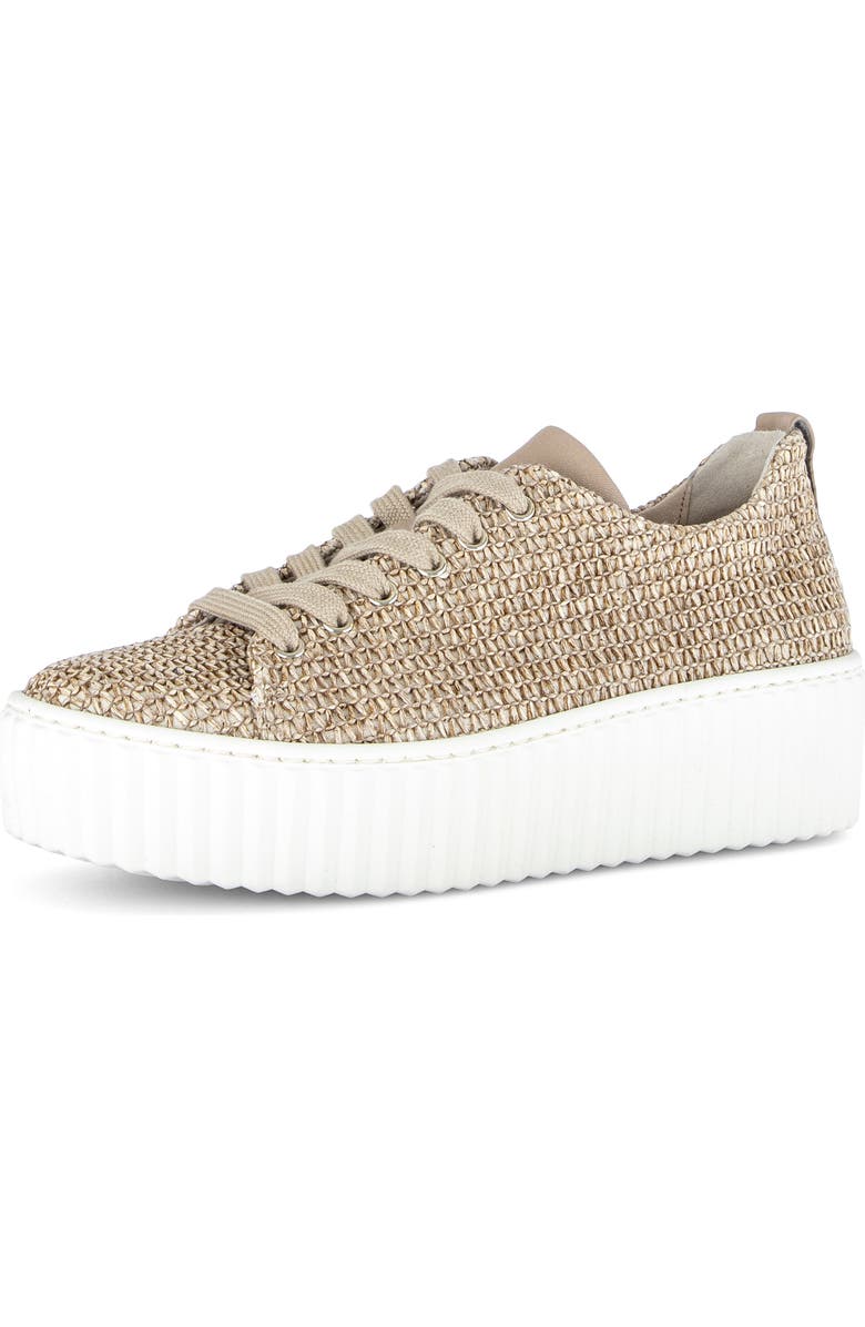 Gabor Woven Platform Sneaker, Main, color, Sand