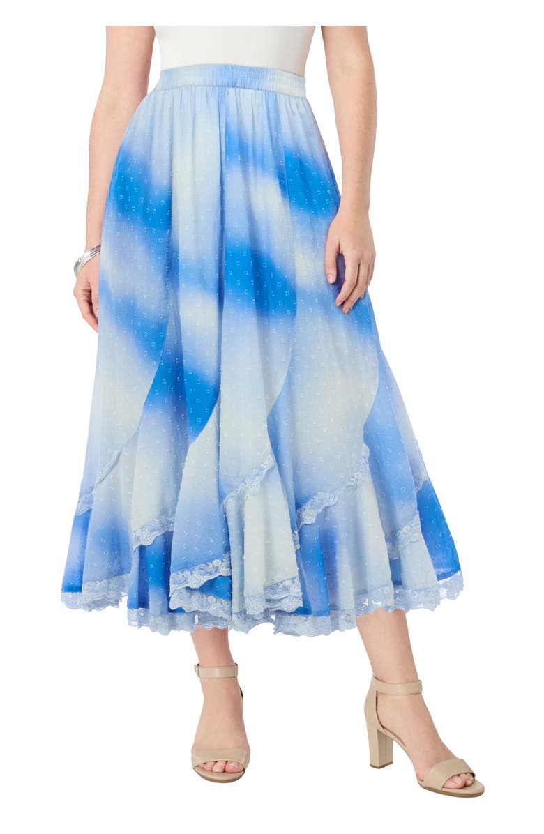 Roaman's Plus Size French Skirt, Main, color, Horizon Blue Soft Mist