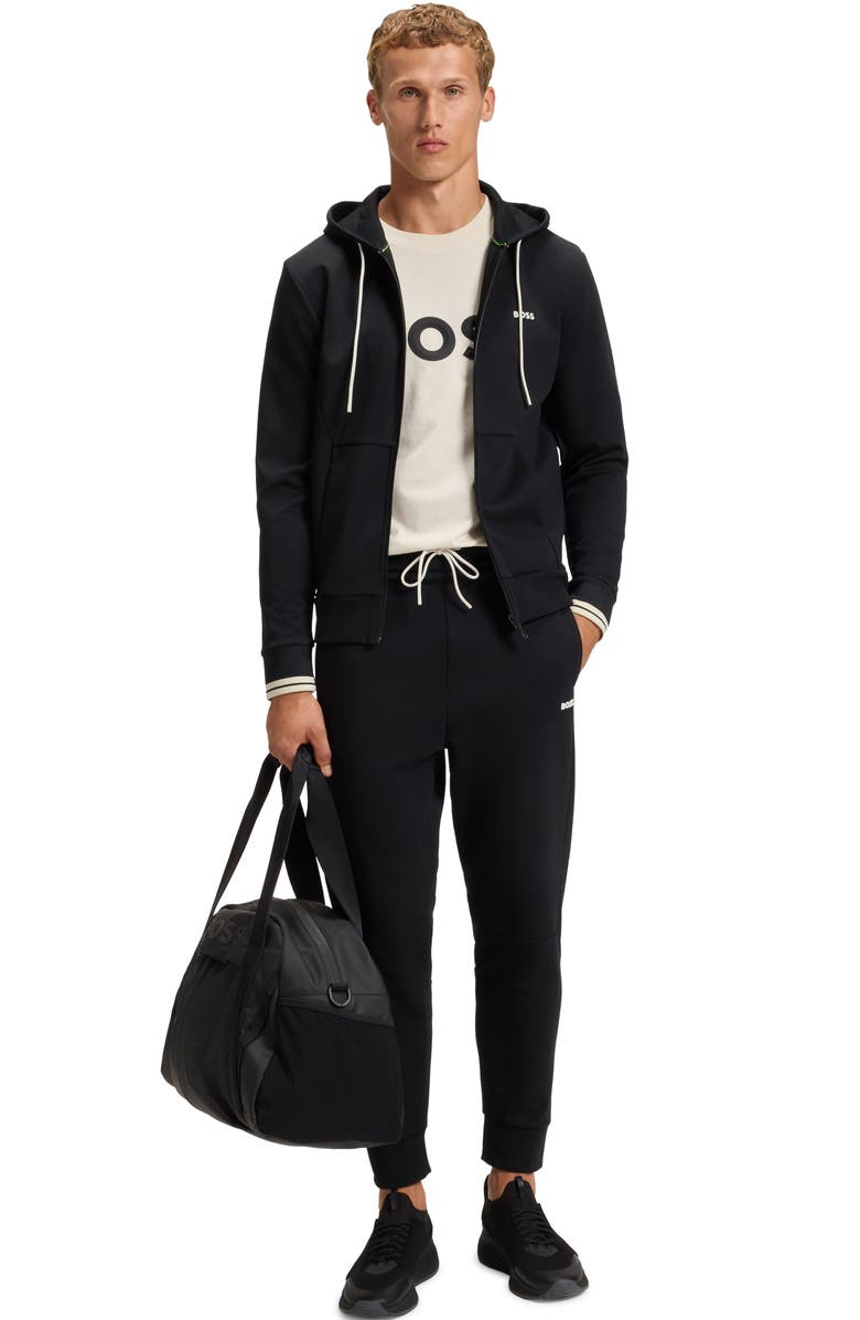 BOSS FZ Zone Cotton Blend Zip Hoodie, Alternate, color, Black