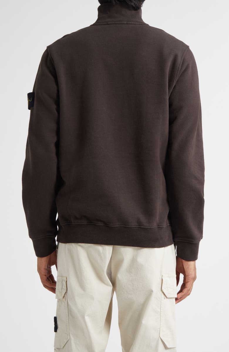 Stone Island Compass Patch Brushed Fleece Half Zip Sweatshirt, Alternate, color, Lead Grey