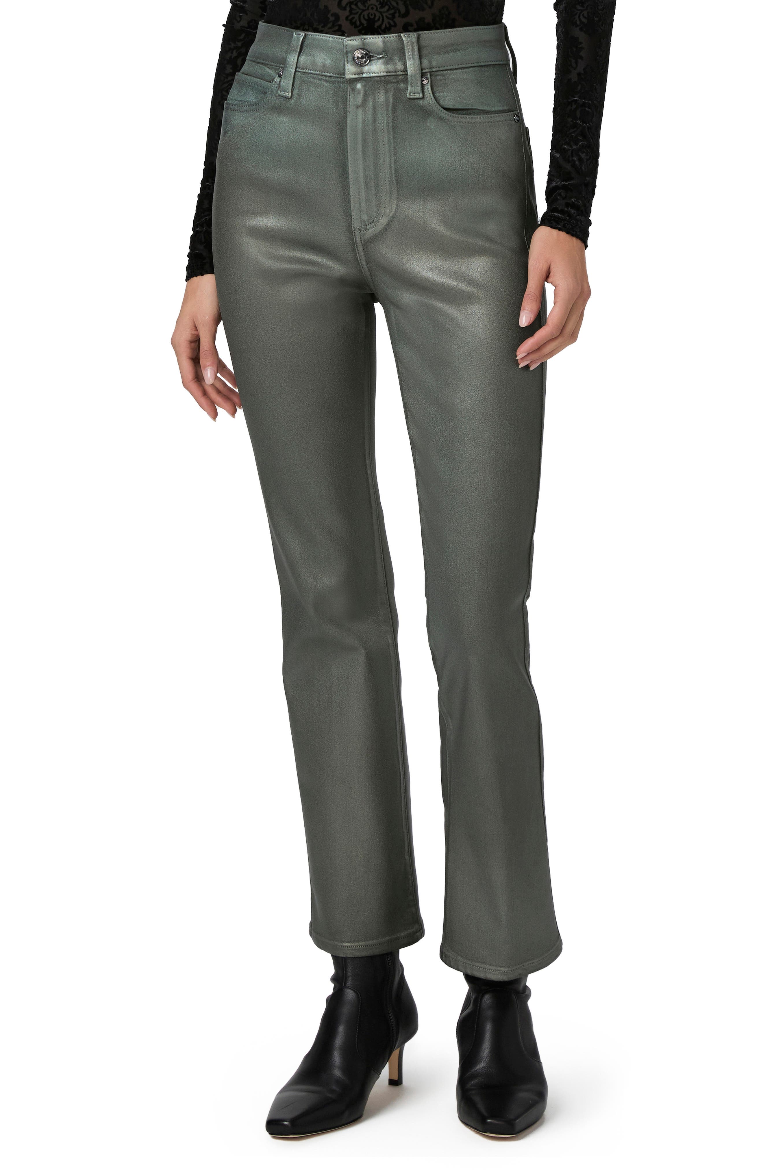 Claudine Coated High Waist Ankle Flare Jeans