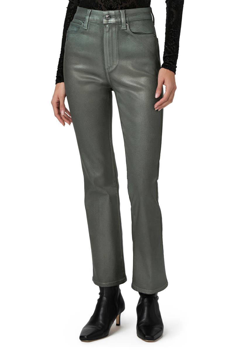 PAIGE Claudine Coated High Waist Ankle Flare Jeans, Main, color, 