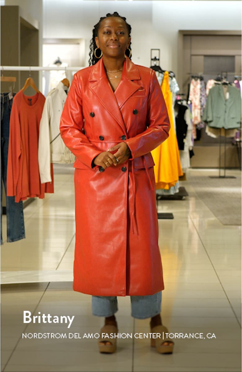 Faux Leather Trench Coat, sales video thumbnail