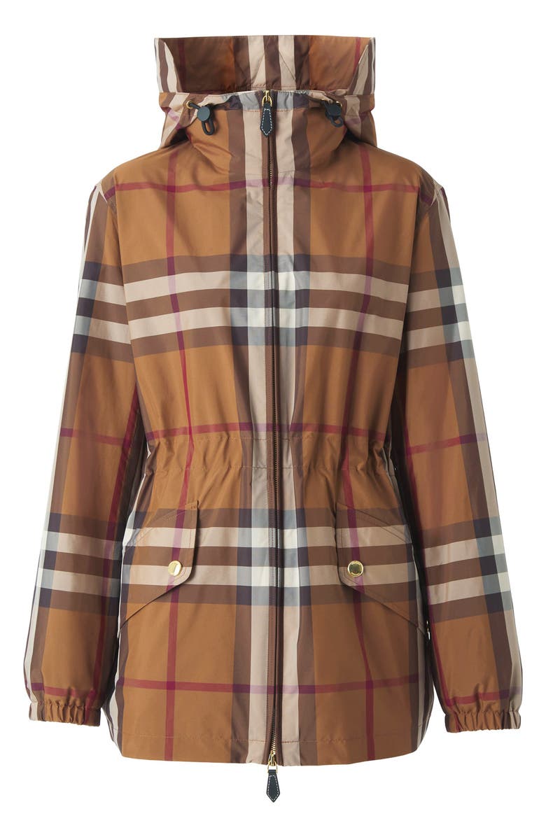 Burberry Binham Check Lightweight Hooded Parka, Alternate, color,