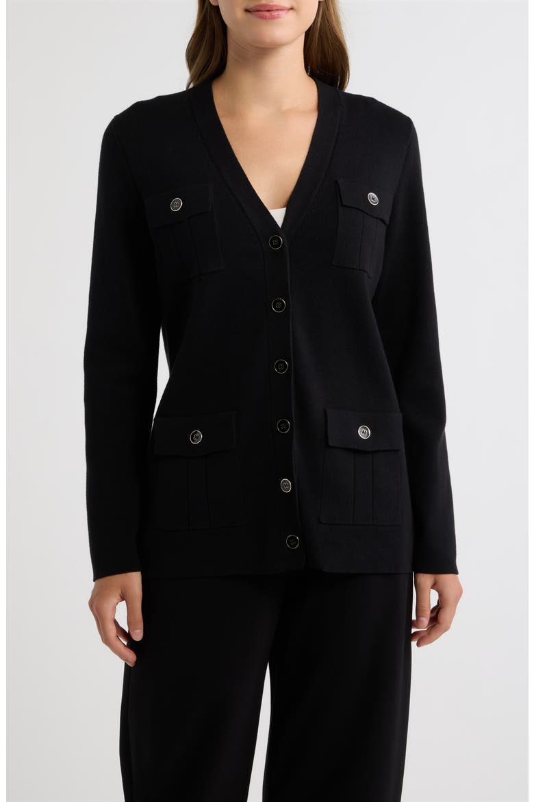 Four-Pocket Cardigan, Main, color, ANNE BLACK