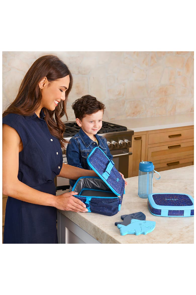 Kids' Print Back to Lunch 5-Piece Set, Alternate, color, BLUE SPECKLE