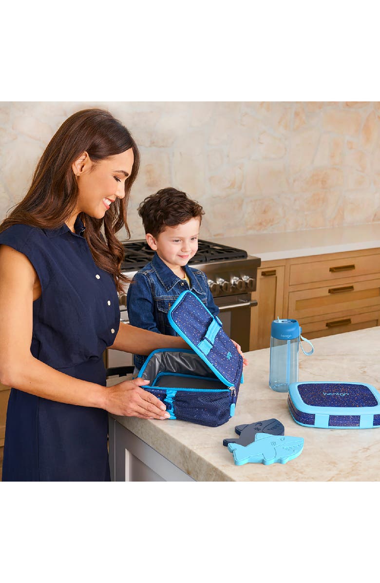 BENTGO Kids' Print Back to Lunch 5-Piece Set, Alternate, color, Blue Speckle