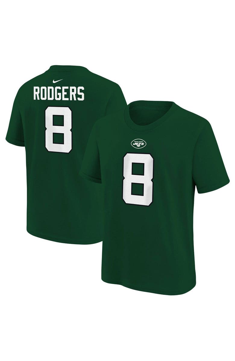 Nike Youth Nike Aaron Rodgers Green New York Jets Player Name & Number T-Shirt, Main, color,