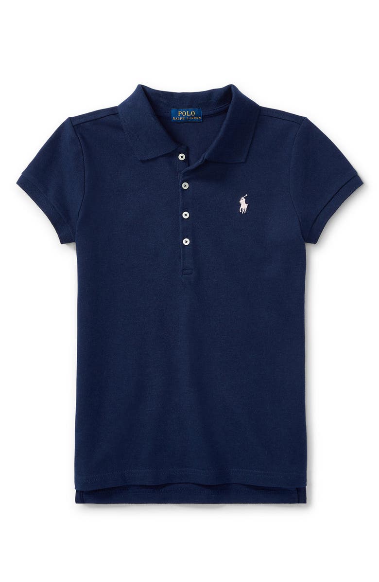 Polo Ralph Lauren Kids' Stretch Cotton Mesh Polo, Main, color, Refined Navy