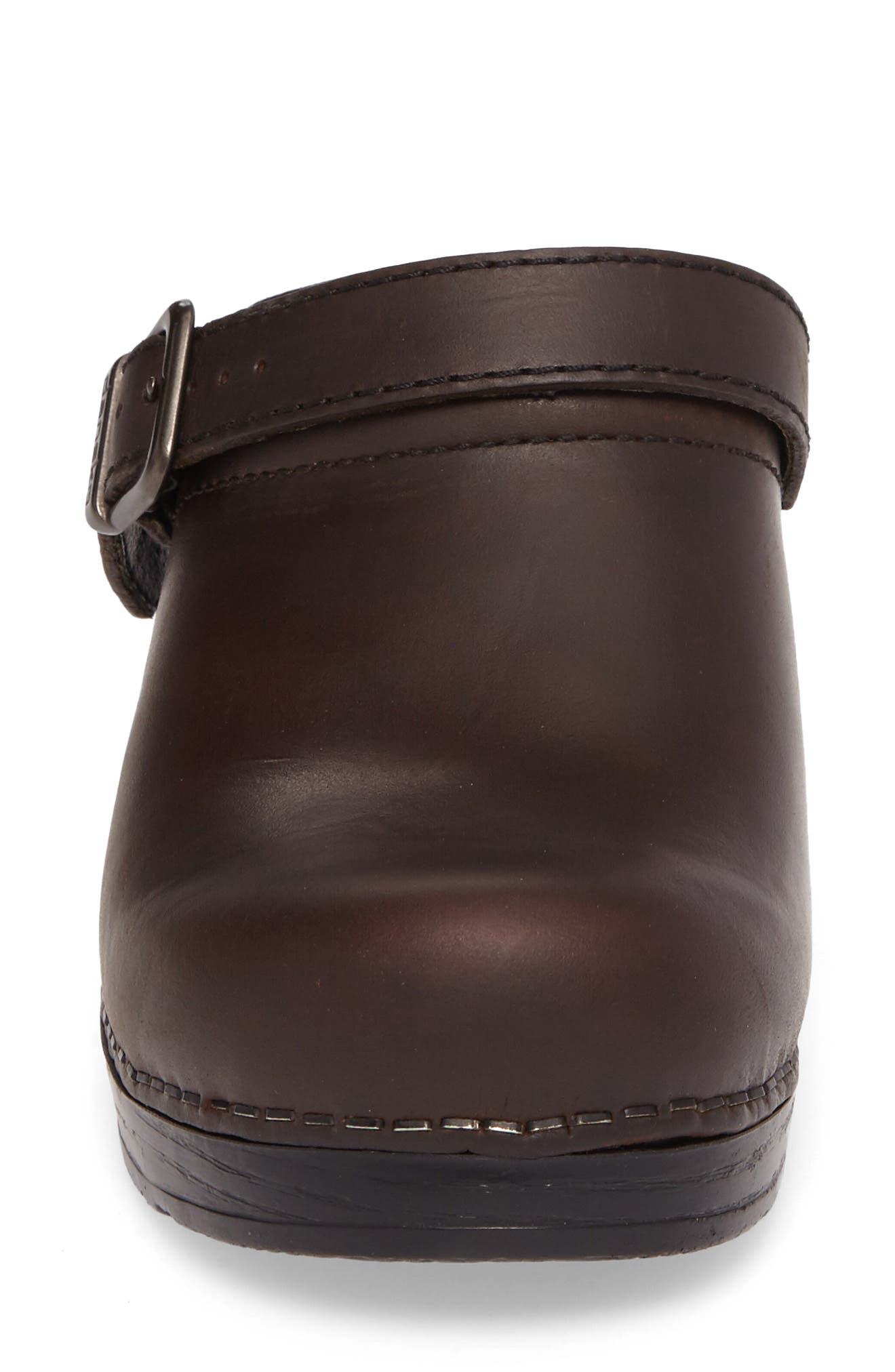 Ingrid Clog, Alternate, color, ANTIQUE BROWN LEATHER