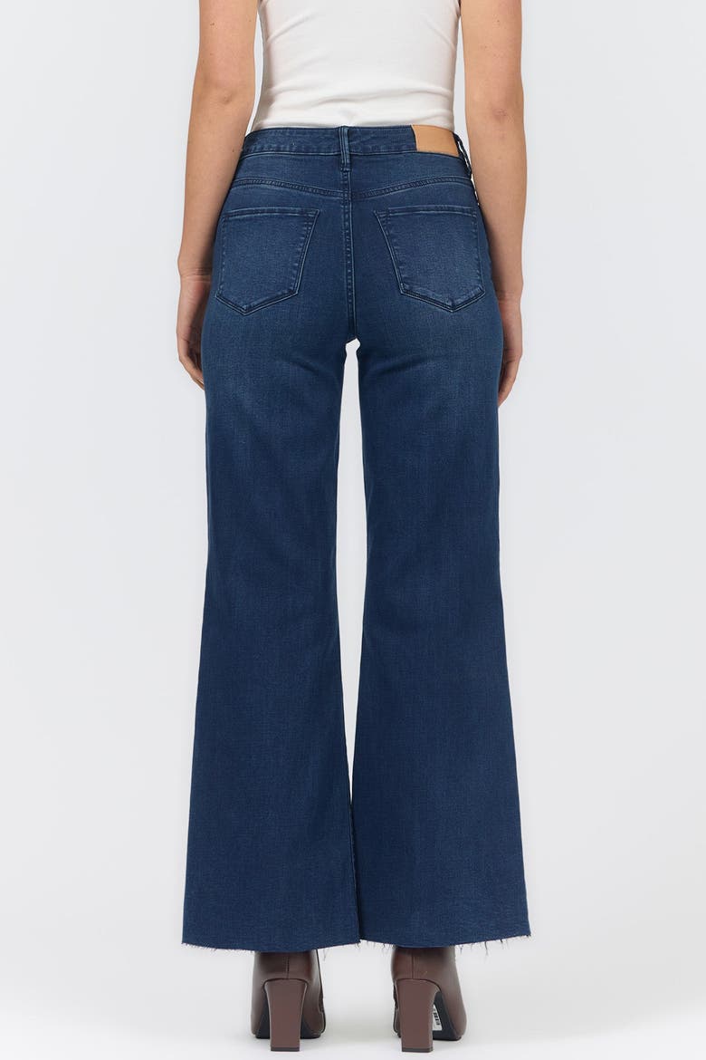 Fiona High Waist Raw Hem Wide Leg Jeans, Alternate, color, Princess