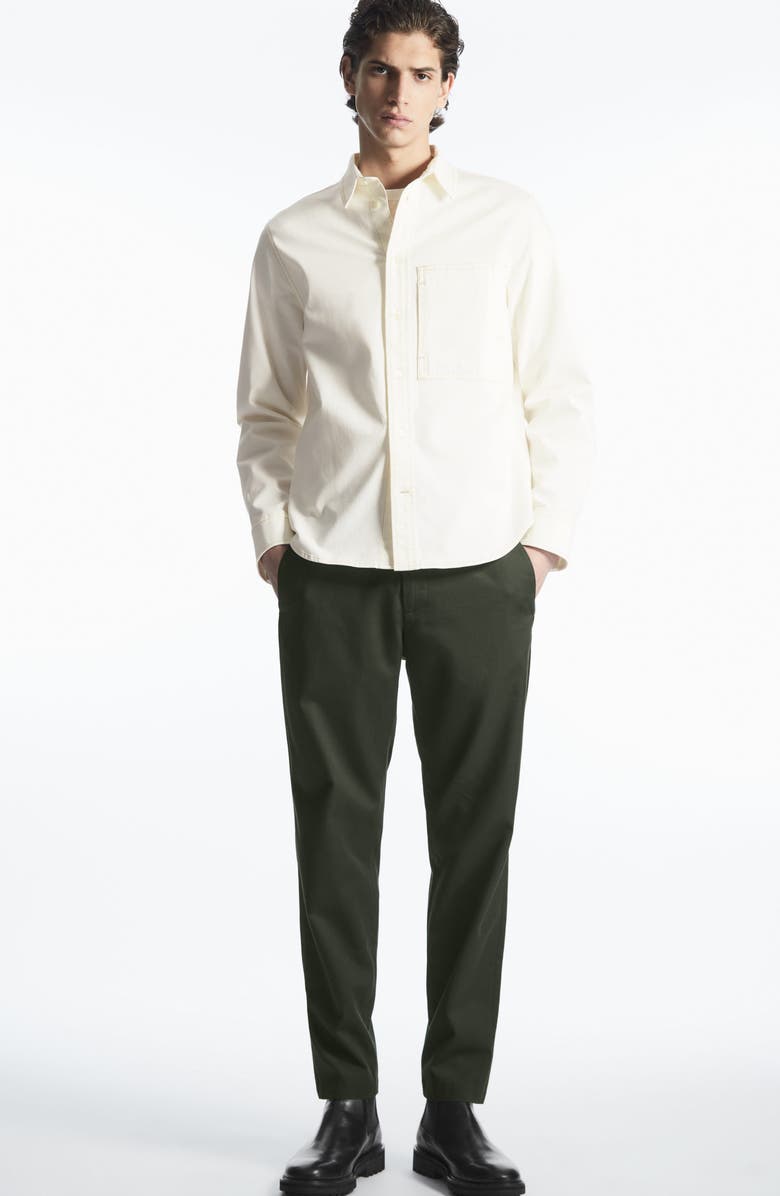 COS Ellis Cotton Blend Pants, Alternate, color, Green Dark