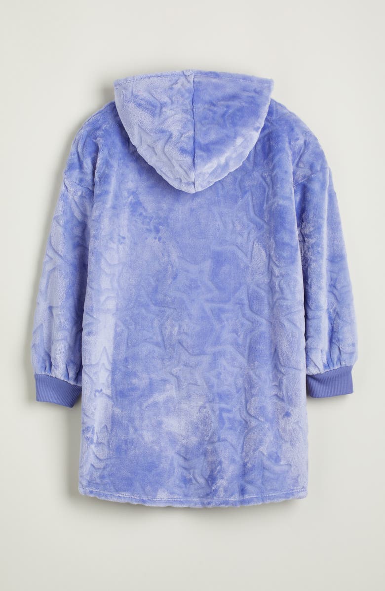 Nordstrom Kids' Oversize Fleece Sleeper Hoodie, Alternate, color, Purple Peri Starry Stars