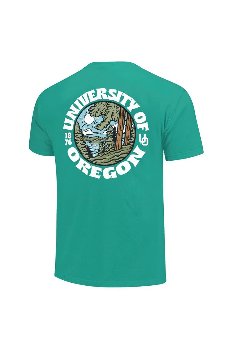 Men's  Green Oregon Ducks Comfort Colors Thick Lined Landscape T-Shirt, Alternate, color, Green