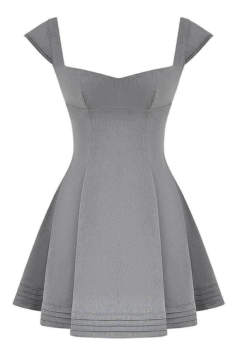 Cheri Fit & Flare Cocktail Minidress, Alternate, color, LIGHT GREY