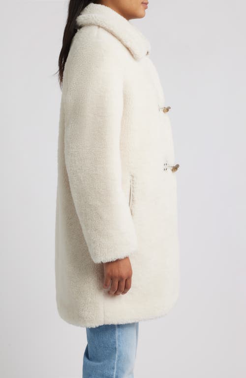 Sam Edelman Faux Fur Toggle Coat In White