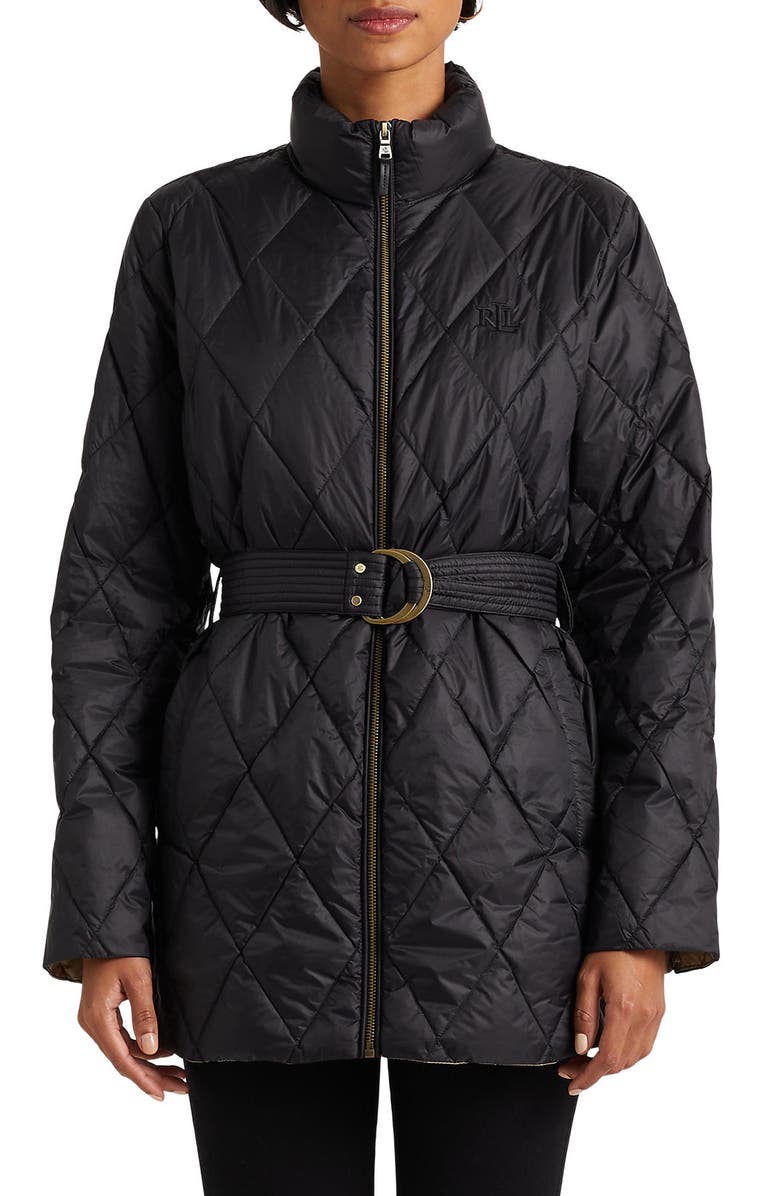 Lauren Ralph Lauren Belted Down Puffer Jacket, Main, color, 
