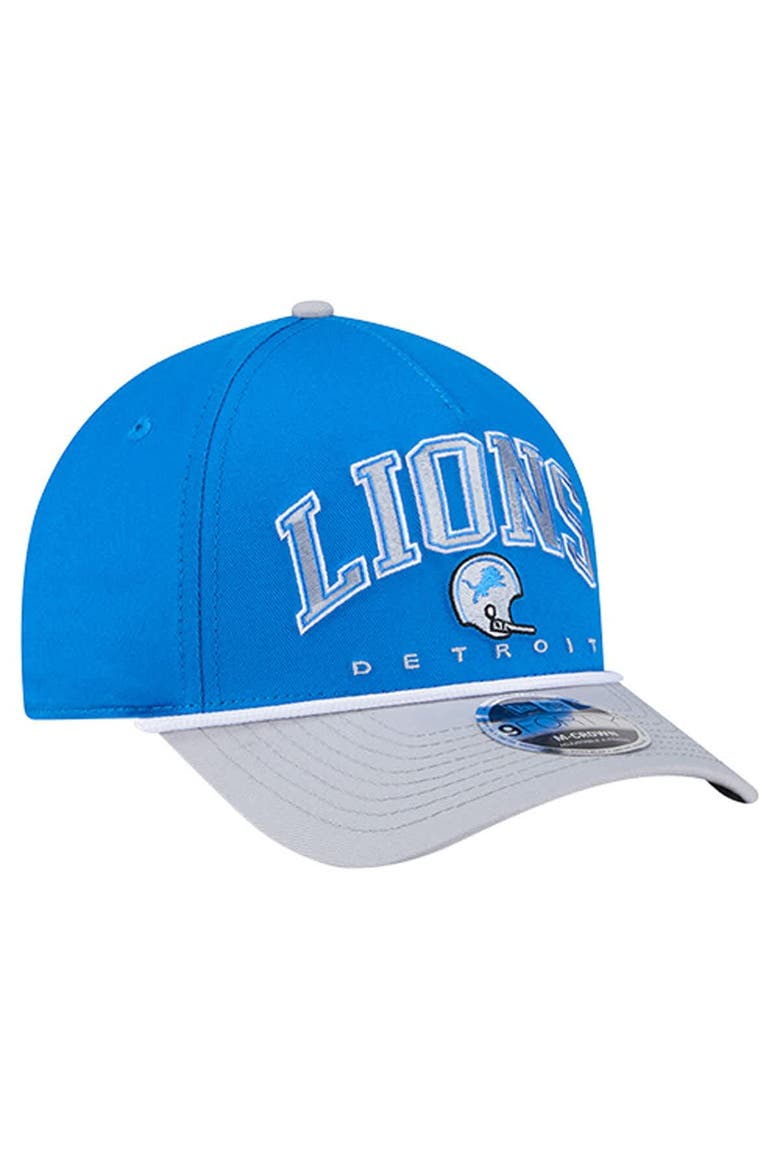 Men's New Era  Blue Detroit Lions Throwback Arch COOLERA 9FORTY A-Frame M-Crown Adjustable Hat, Alternate, color, Blue
