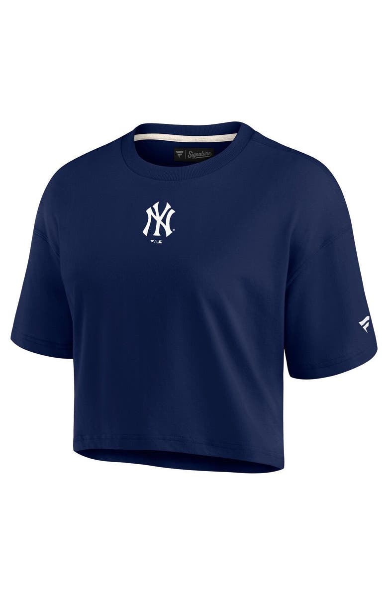 Fanatics Signature Women's Fanatics Signature Navy New York Yankees Elements Super Soft Boxy Cropped T-Shirt, Alternate, color, 