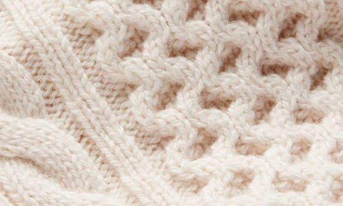 Boden Kids' Heritage Cabled Crewneck Sweater In White