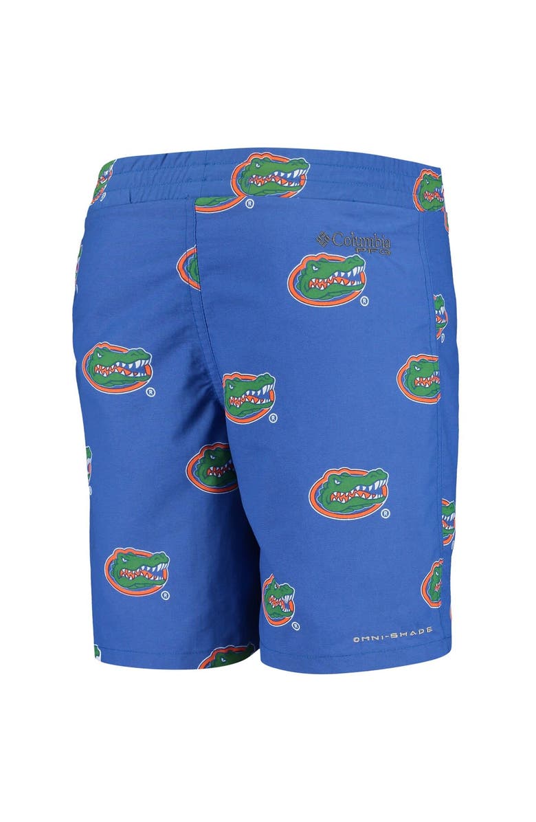 Columbia Youth Columbia Royal Florida Gators Backcast Printed Omni-Shade Shorts, Alternate, color, 