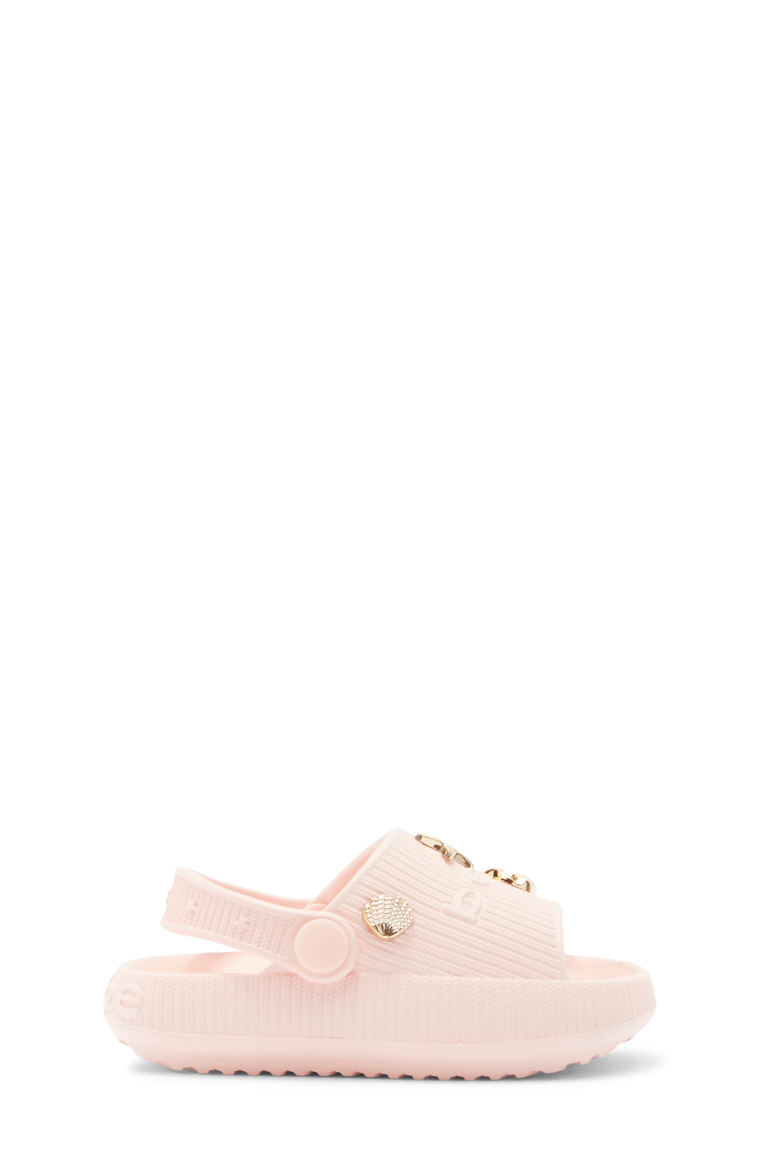 bebe Embellished Slide Sandal, Alternate, color, Blush