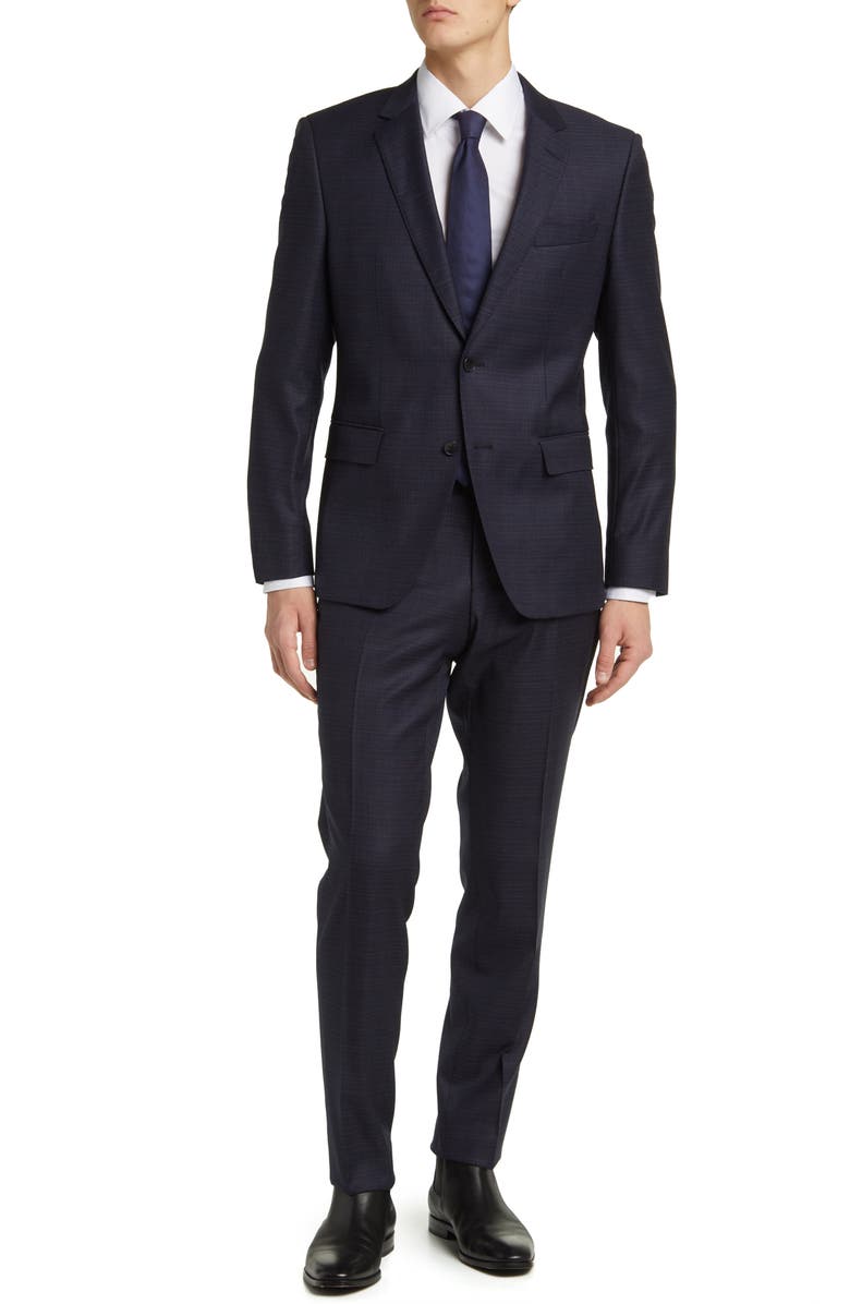BOSS Huge Stretch Virgin Wool Suit, Main, color, 