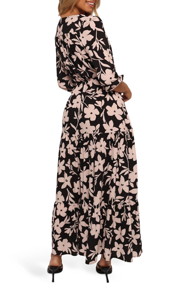 Petal & Pup Kelda Floral Maxi Dress, Alternate, color, Black Augusta Print