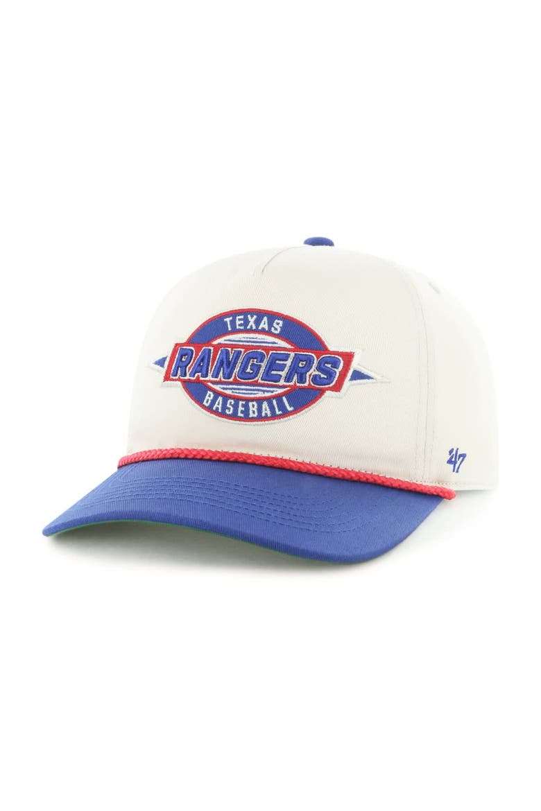 Men's '47  Natural Texas Rangers Frame Out Hitch Adjustable Hat, Alternate, color, Natural