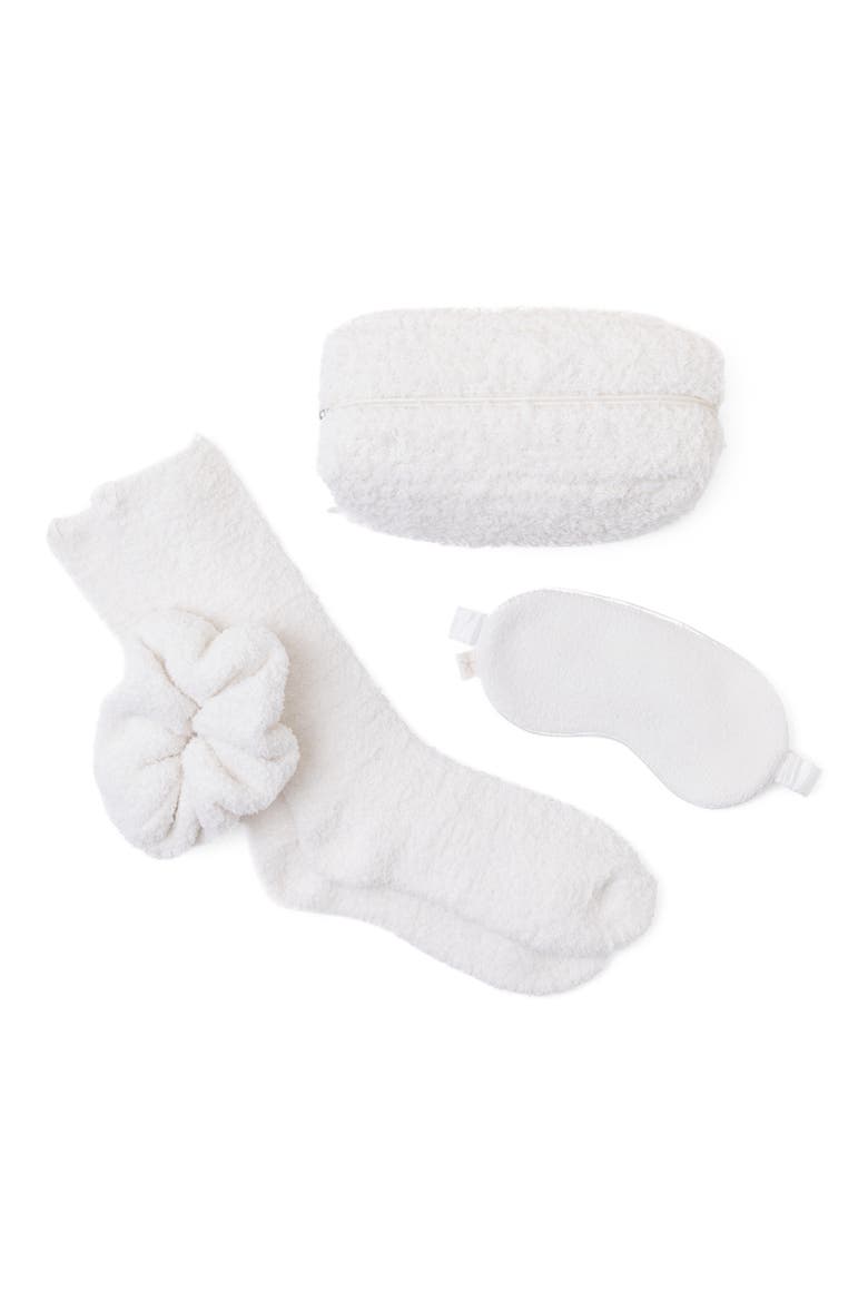 CozyChic™ Eye Mask, Socks & Scrunchie Travel Set, Main, color, CREAM