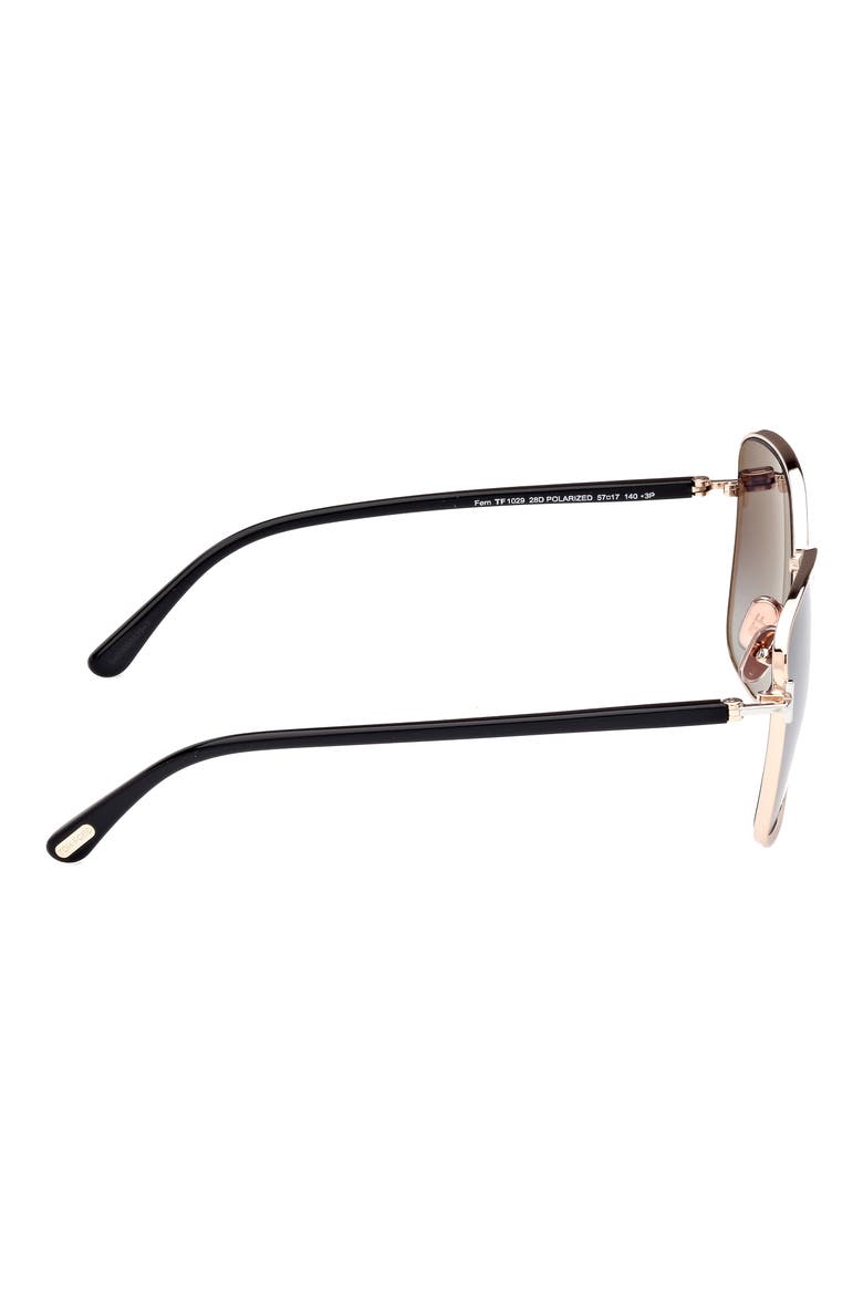 Fern 57mm Polarized Square Sunglasses, Alternate, color, ROSE GOLD/SMOKE POLARIZED