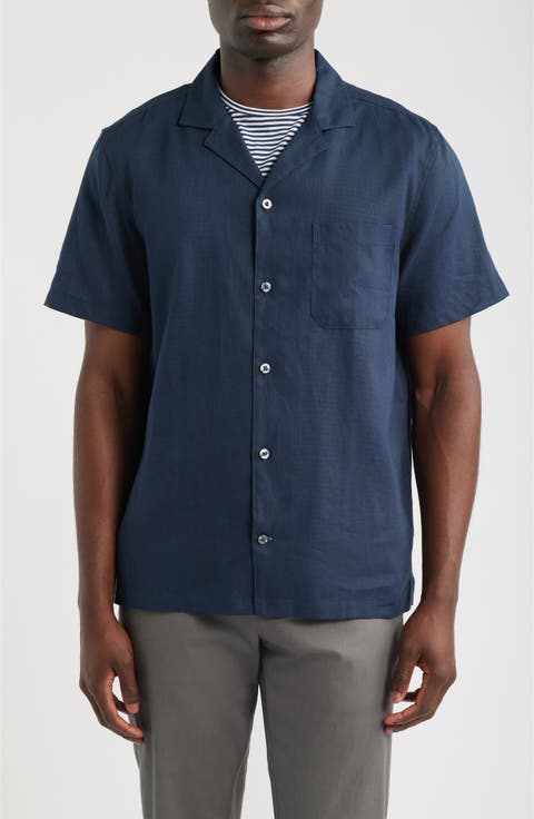 Relaxed Fit Linen Camp Shirt