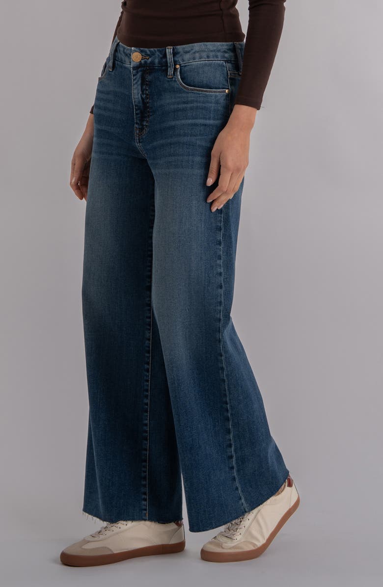 KUT from the Kloth Meg Raw Hem High Waist Wide Leg Jeans, Alternate, color, Rad