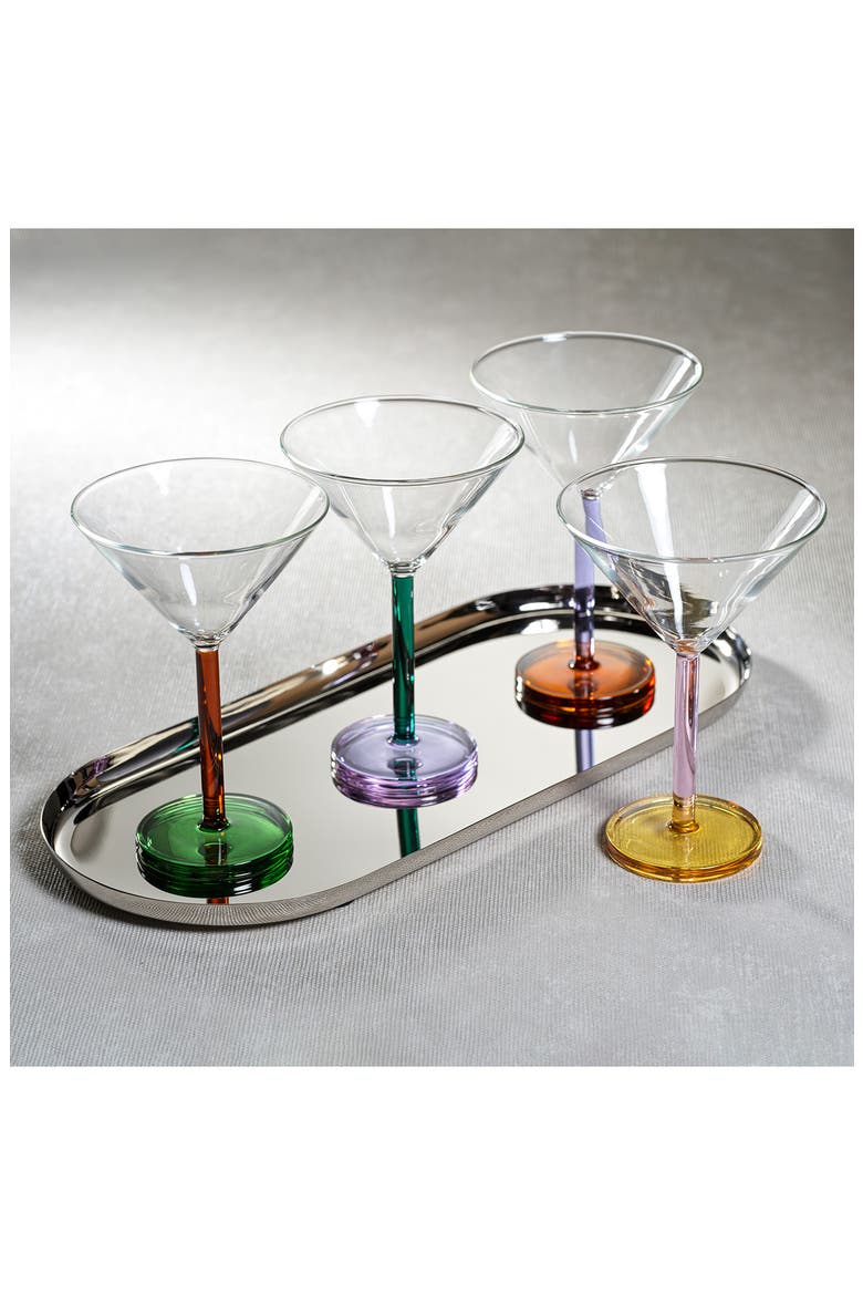 Vireo Set of 4 Martini Glasses, Alternate, color, CLEAR/ AMBER/ GREEN
